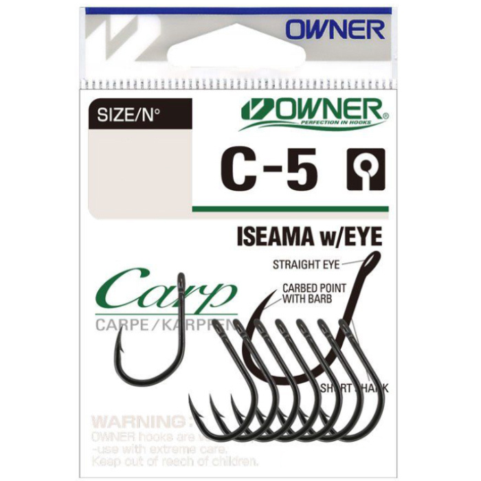 Крючок Owner Carp C-5 Iseama with Eye №2. Фото №2 Крючок Owner Carp C-5 Iseama with Eye №2. Фото №2
