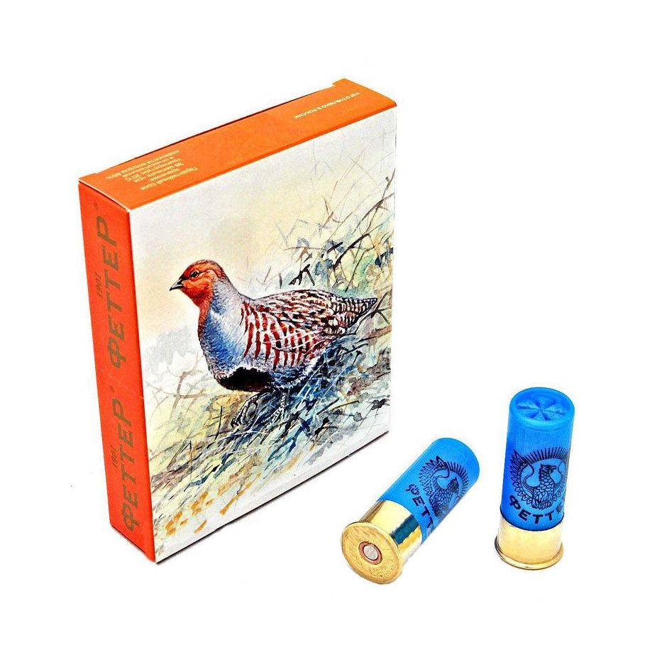 Патрон ФЕТТЕР ТЕМАТИЧЕСКИЙ (Куропатка) 12/70 дробь №8 30гр. (в коробке 10 шт). Фото №1