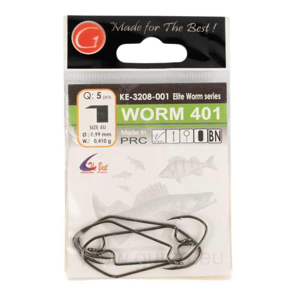 Крючок Gurza WORM 401 #1 BN 5 шт/уп.. Фото №1 Крючок Gurza WORM 401 #1 BN 5 шт/уп.. Фото №1
