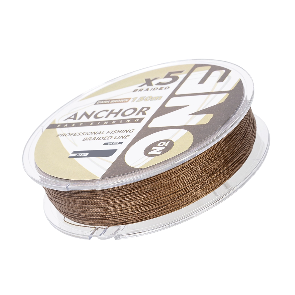 Плетеная леска тонущая №ONE ANCHOR Х5-150 (dark brown) d0.24. Фото №5