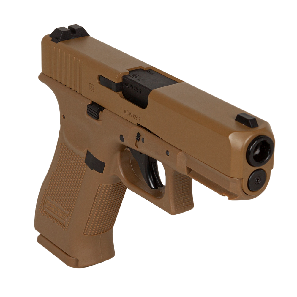 Пистолет пневматический Umarex Glock 19X калибр 4,5мм (метал, цвет песок, blowback, pellet). Фото №5