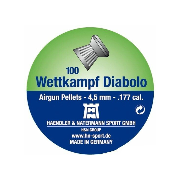 Пуля пневматическая "H&N Wettkampf Diabolo-Kugeln", насеч.,  для винтовки, 4,5 мм., 8,18 гран (200 шт.). Фото №2