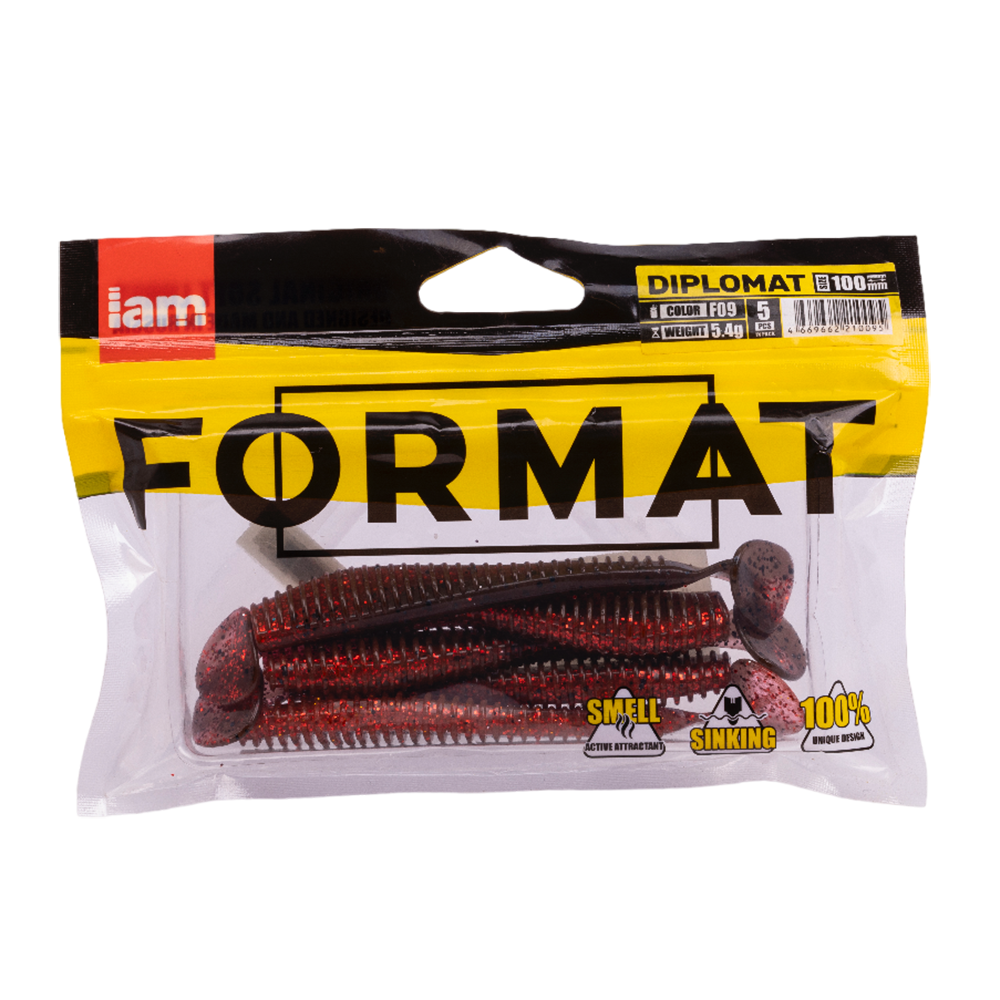 Силиконовая приманка FORMAT DIPLOMAT 100mm, цвет F09, (5шт). Фото №5 Силиконовая приманка FORMAT DIPLOMAT 100mm, цвет F09, (5шт). Фото №5