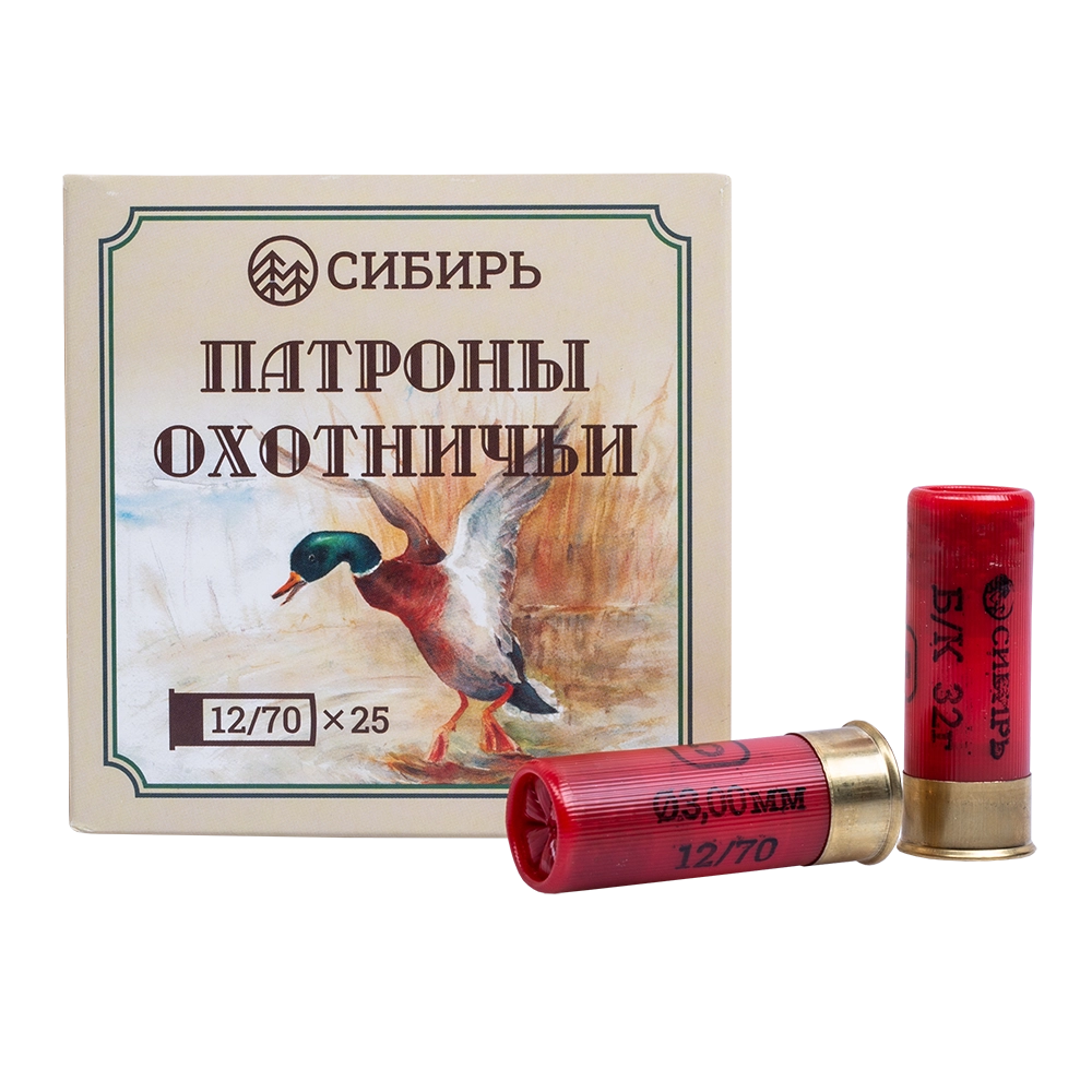 Патрон СИБИРЬ PREMIUM 12/70 охот. дробовой 32г №5 б/к (в пачке 25 шт) (в коробке 250шт) . Фото №2