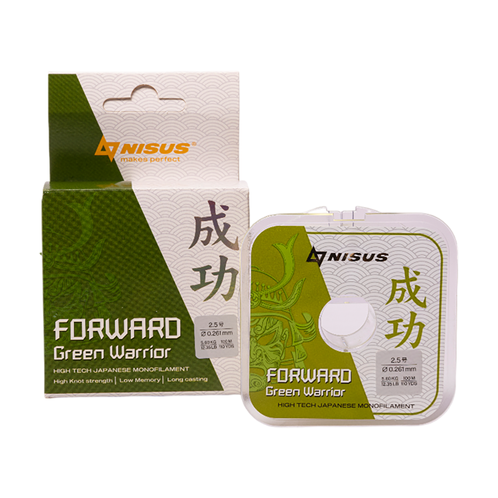 Леска Nisus Forward Green Warrior 0,261mm/100m Nylon (N-FGW-0261-100) . Фото №1