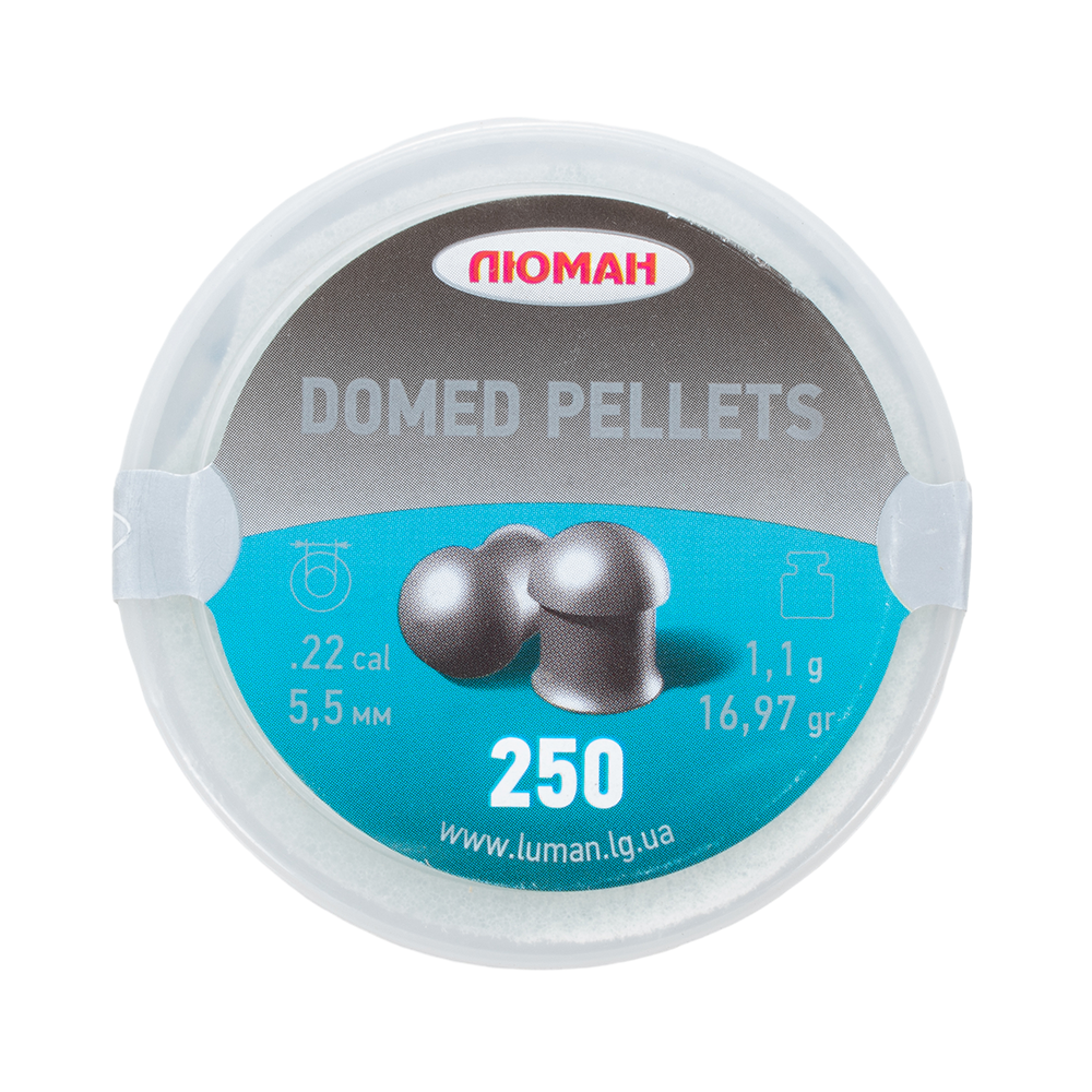 Пуля пневматическая "Domed pellets", 1,1 г. 5,5 мм. (250 шт.) (36 в упаковке). Фото №1