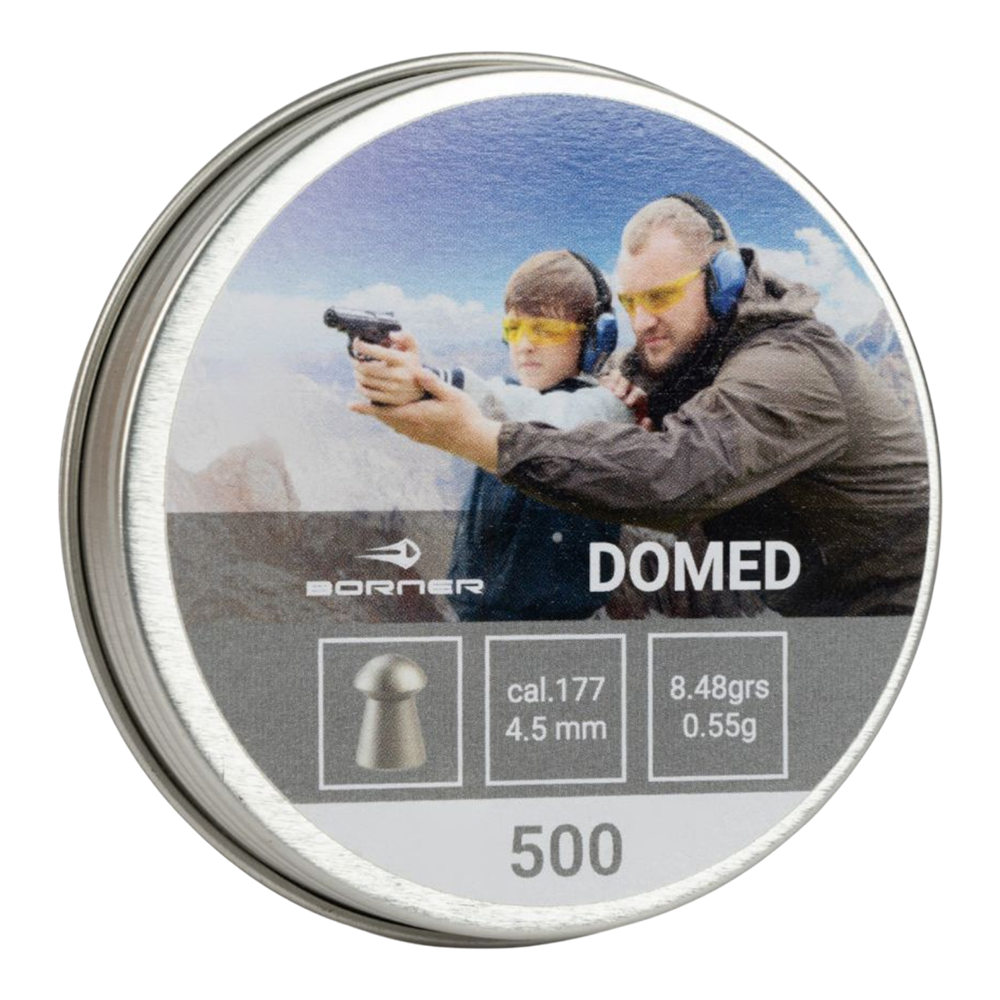 Пуля пневматическая Borner "Domed",  4,5 (500 шт.) 0,55гр. (30 шт в коробке). Фото №1