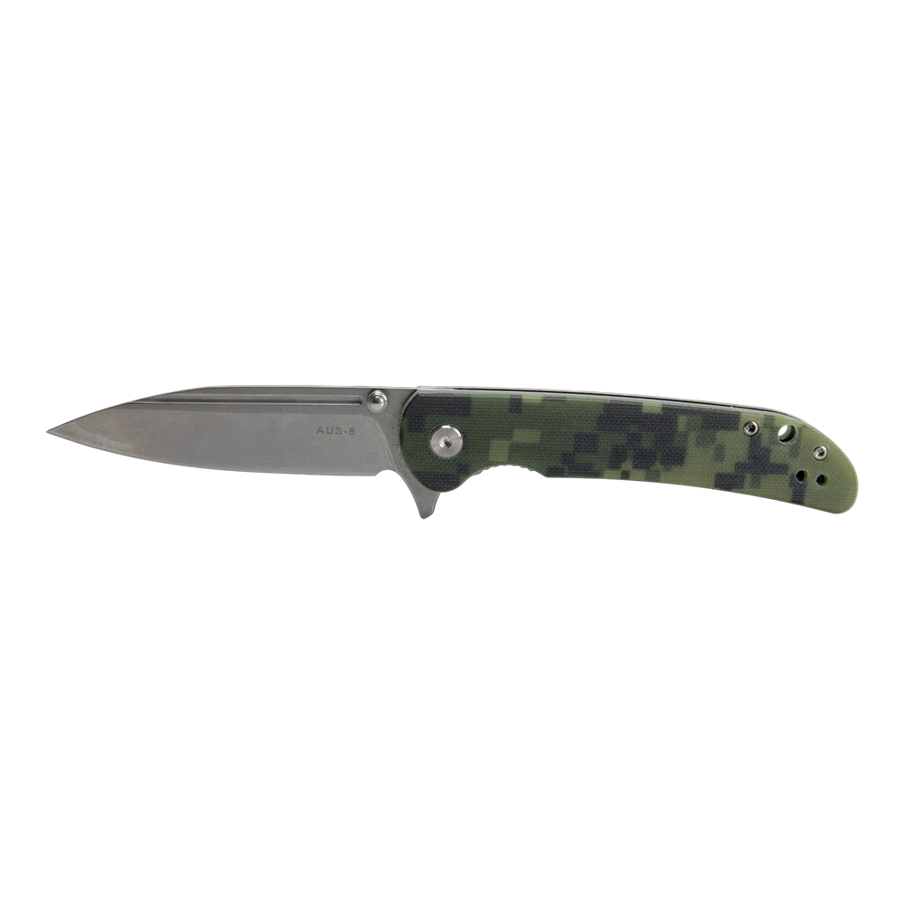 Нож складной Kranch C-125, клинок AUS8, рукоять G10 camo. Фото №1
