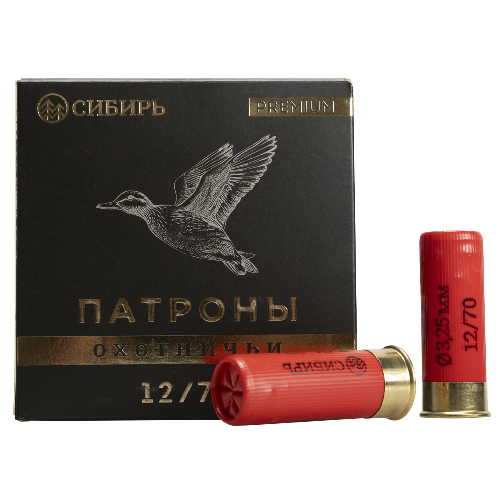 Патрон СИБИРЬ PREMIUM 12/70 охотничий дробовой 32г №4 б/к (CX-2000) (пачка 25 шт) (в коробке 250шт)