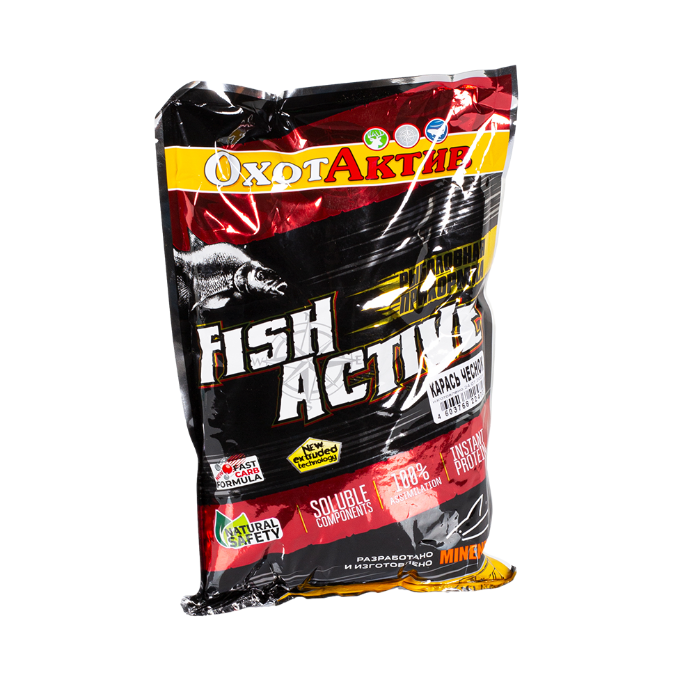 Прикормка «ОхотАктив» Fish Active Карась-чеснок (1кг) Premium. Фото №1