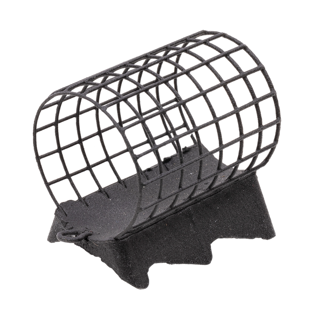 Груз-кормушка металлическая X-FEEDER ME ALLIGATOR M GRID 100 г (40 мл, цвет Matt Black, сварная сетка). Фото №1