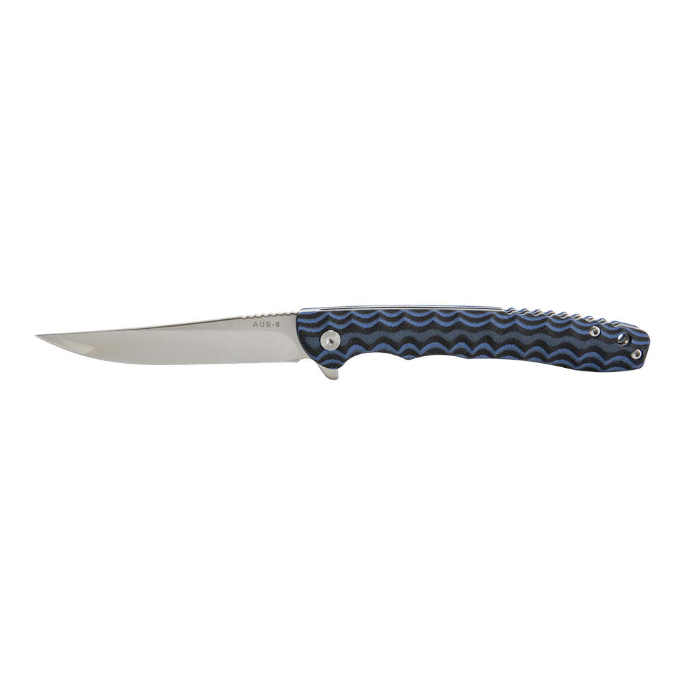 Нож складной Kranch BLB-195, клинок AUS8, рукоять G10 blue and black. Фото №1
