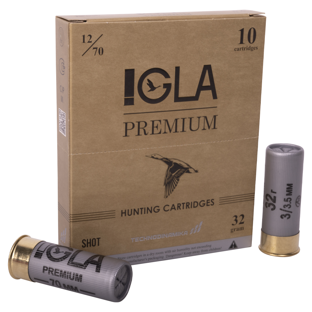 Патрон "IGLA-PREMIUM" 12/70 №3 32г (пачка 10шт, короб., 250). Фото №1 Патрон "IGLA-PREMIUM" 12/70 №3 32г (пачка 10шт, короб., 250). Фото №1