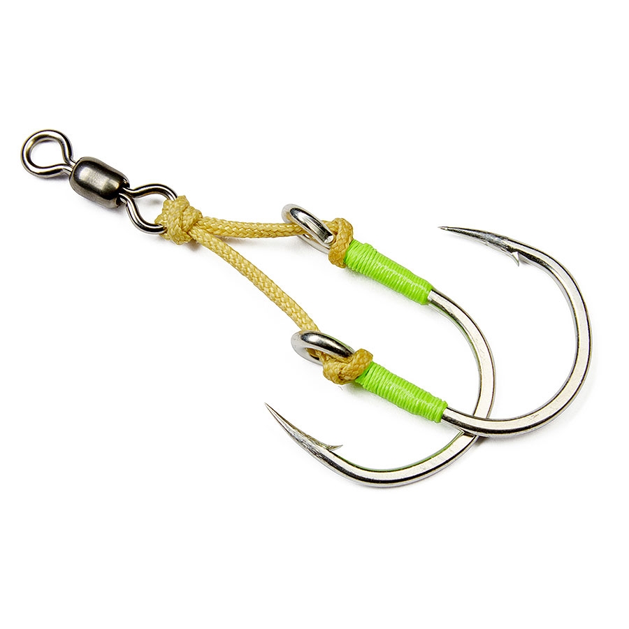 Крючки HIGASHI Twin Assist Hook HB-008 #7/0. Фото №2