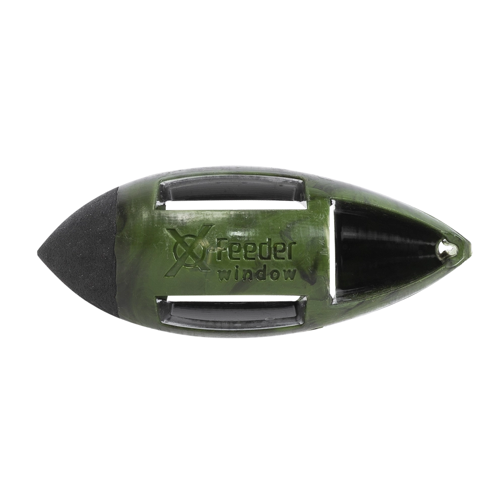 Груз-кормушка пластиковая X-FEEDER PL CAMO BULLET WINDOW M 100 г (35 мл, цвет камо). Фото №4