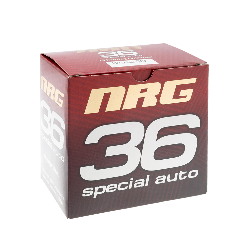 Патрон АЗОТ 12/70 NRG Auto 36г, №0 (в пачке 25 шт) (в коробке 250 шт.). Фото №1