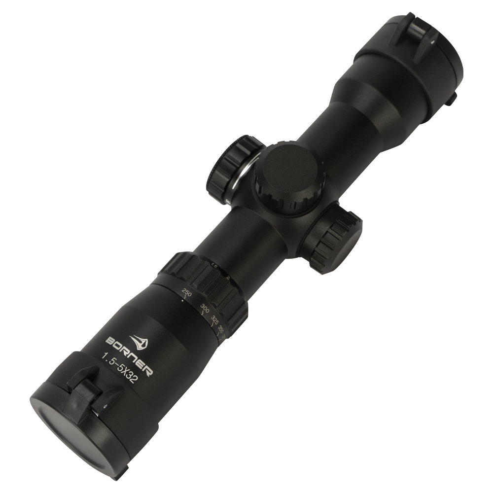 Прицел оптический BORNER 1,5-5x32 для арбалета с подсветкой (кольца). Фото №4