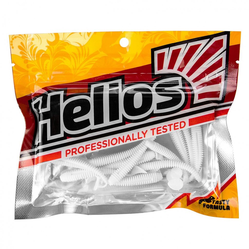 Виброхвост Helios Liny Catcher 2,35"/6 см White 12шт. (HS-5-001). Фото №3