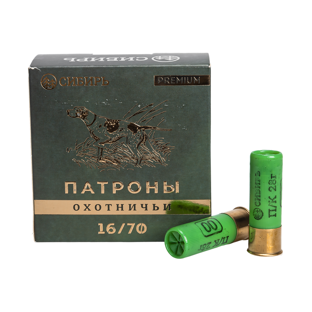 Патрон СИБИРЬ PREMIUM 16/70 охотничий дробовой 28г №00 (пачка 25 шт) (в коробке 250шт). Фото №1