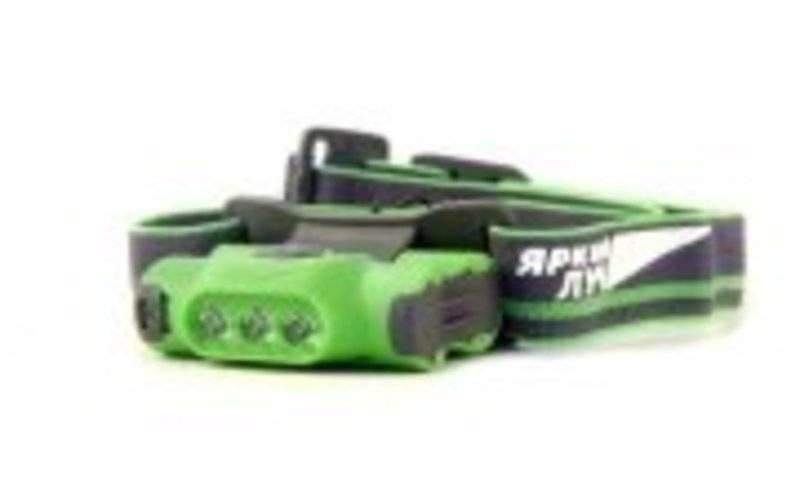 Фонарь Яркий луч LH-030 "Droid" зеленый, налобный, 3 режима