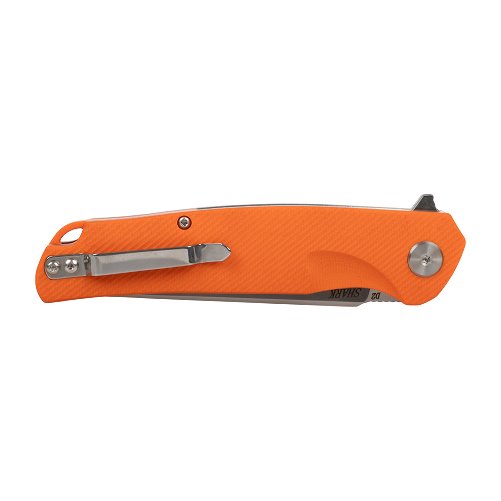 Нож складной Кизляр Shark, клинок D2, рукоять G10, оранжевый. Фото №4