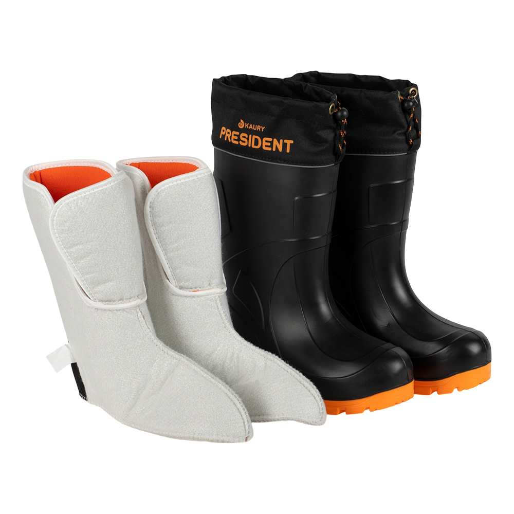 Сапоги KAURY PRESIDENT ЭВА (подошва ПУ, с манжетой, утепленные, PW черно-орнанжевый) р. 41/42. Фото №2