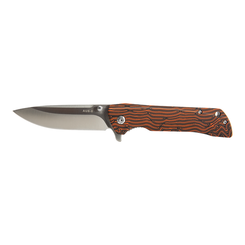 Нож складной Kranch RB-865, клинок AUS8, рукоять G10 red and black. Фото №1