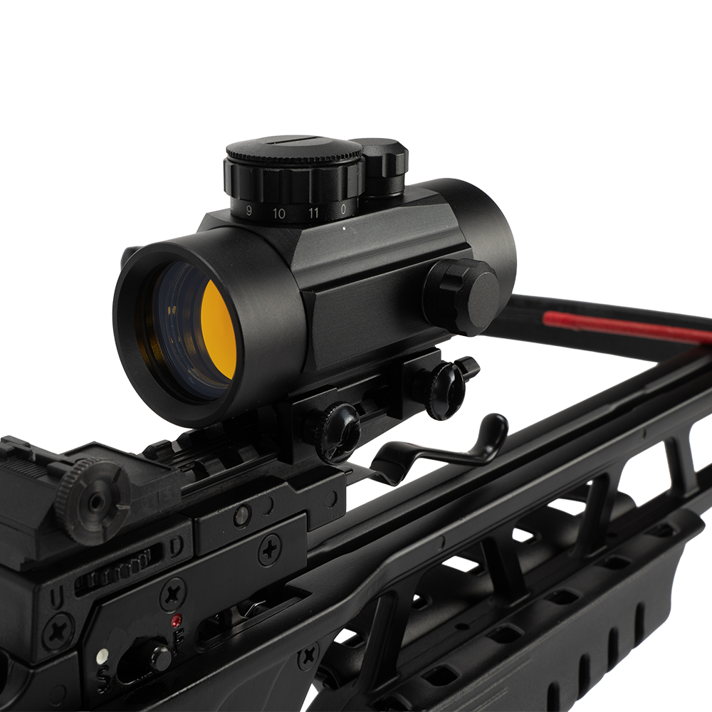 Арбалет рекурсивный Man Kung XB23, black, 4 стрелы, натяжитель, прицел, ремень, кивер. Фото №3