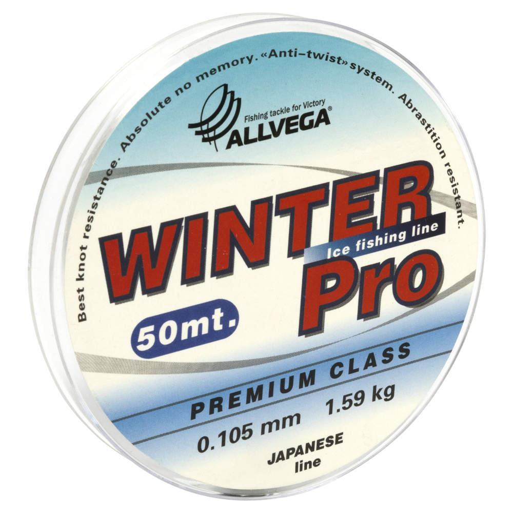 Леска ALLVEGA поводковая «Winter Pro» 50m 0.105mm (1.59кг) прозрачная (WPRO50105). Фото №2