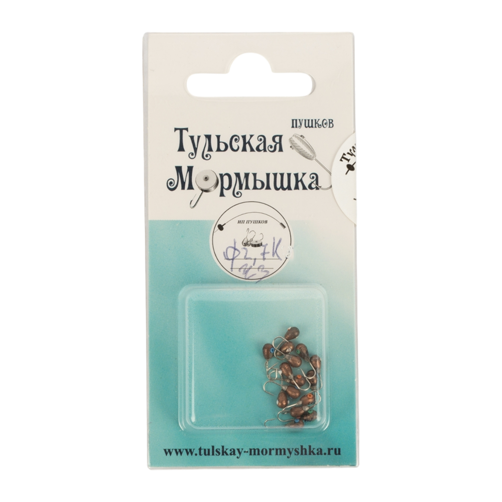 Мормышка вольфрамовая Капля d2,7 вес 0,26гр, цвет (черное золото), упак. 10шт. Фото №1