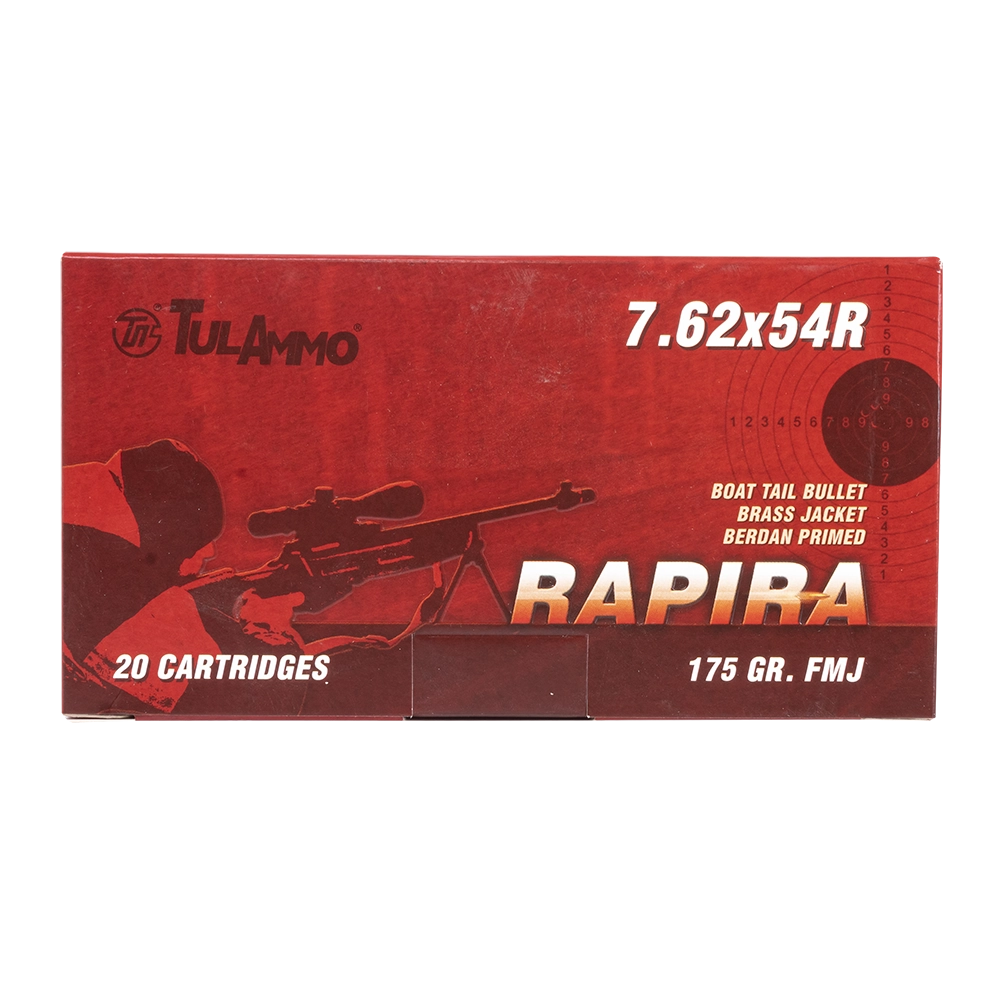 Патрон нарезной УПЗ (ТПЗ) 7,62х54R "Rapira" FMJ 175gr/11,3г. лат/гильза ст. (20шт.). Фото №6