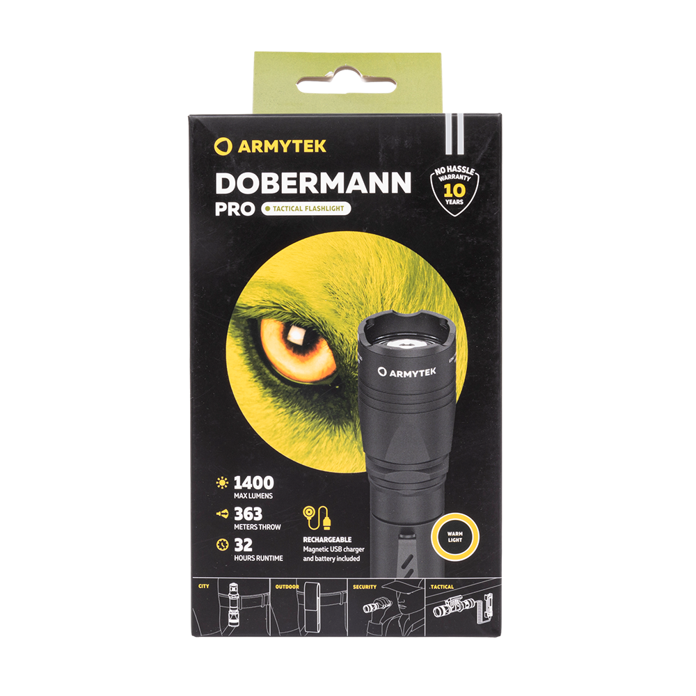 Фонарь Armytek Dobermann Pro Magnet USB Теплый. Фото №1