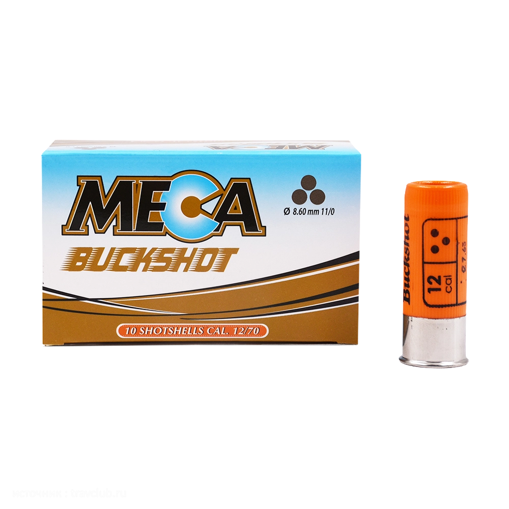 Патрон Meca 12/70 Buck Shot/карт 8,6 (в пачке 10шт/короб 220). Фото №2