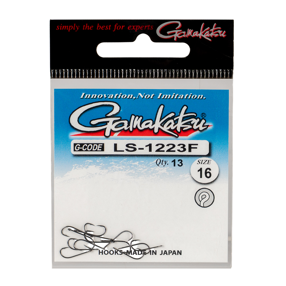 Крючок Gamakatsu Hook LS-1223F Ring Eye Serie Black №16. Фото №1