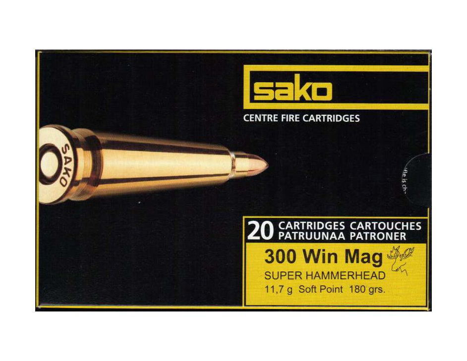 Патрон нарезной SAKO калибр 300 WM SP Super Hammerhead 11,7 гр. 180 grn. (в пачке 20 шт.). Фото №2