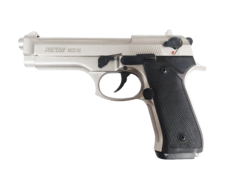 Пистолет охолощенный RETAY MOD92, (Beretta 92), Сатин, калибр 9mm. P.A.K. Фото №2 Пистолет охолощенный RETAY MOD92, (Beretta 92), Сатин, калибр 9mm. P.A.K. Фото №2