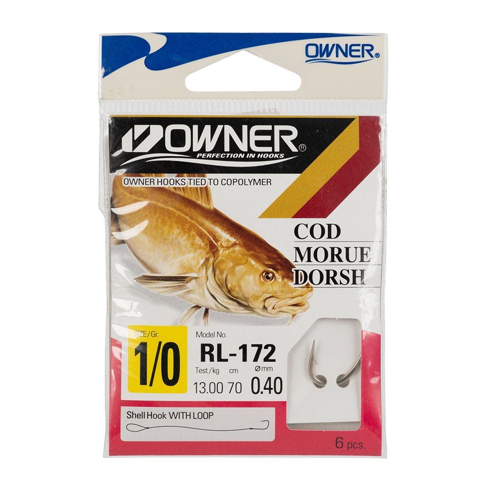 Крючок с поводком Owner RL-172 №1/0-0.40. Фото №1 Крючок с поводком Owner RL-172 №1/0-0.40. Фото №1