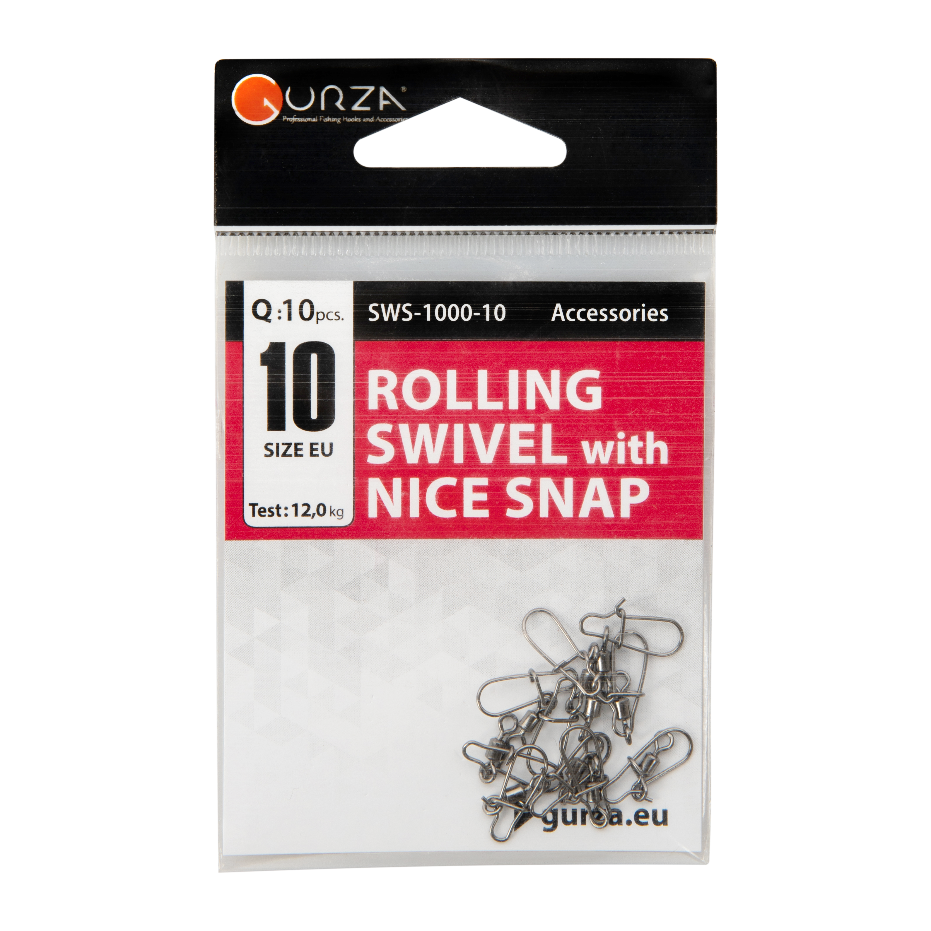 Застежка с вертлюжком Gurza - Rolling swivel/Nice Snap BN #10 10 шт./уп.