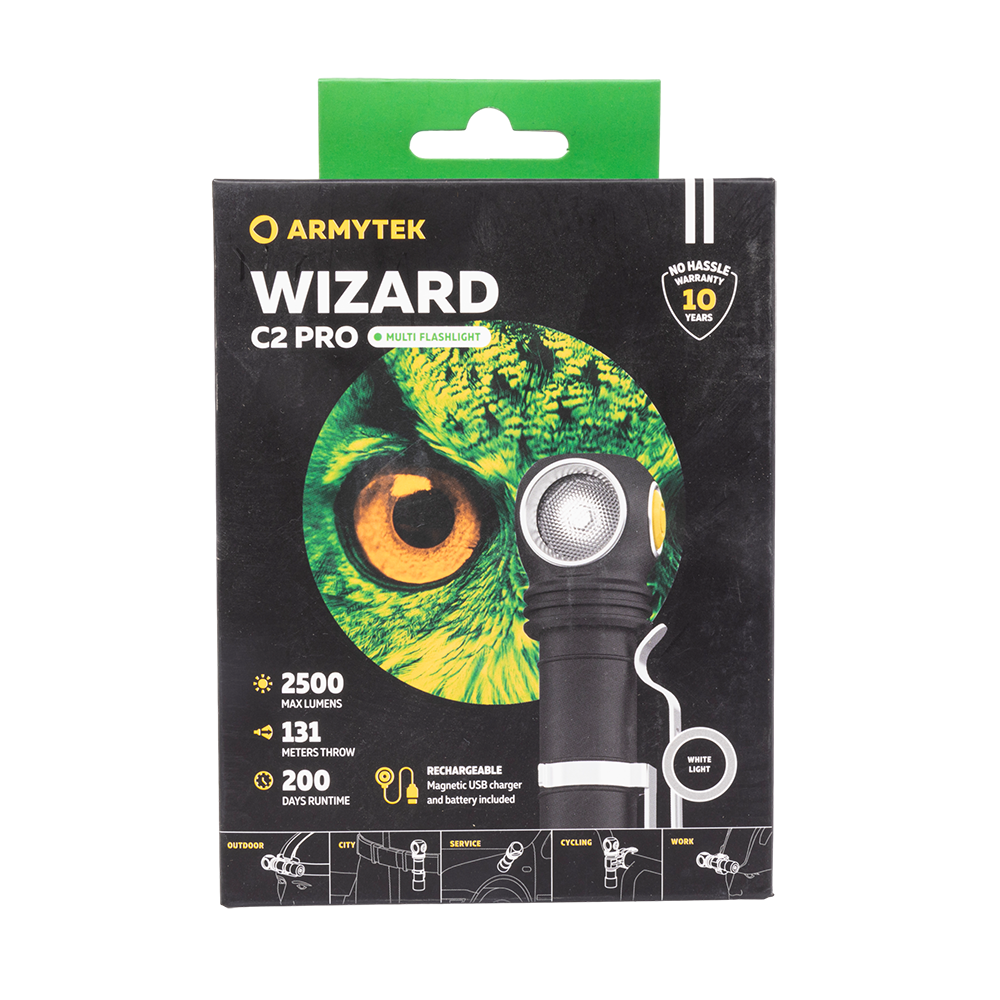 Фонарь Armytek Wizard C2 Pro Magnet USB Белый. Фото №1