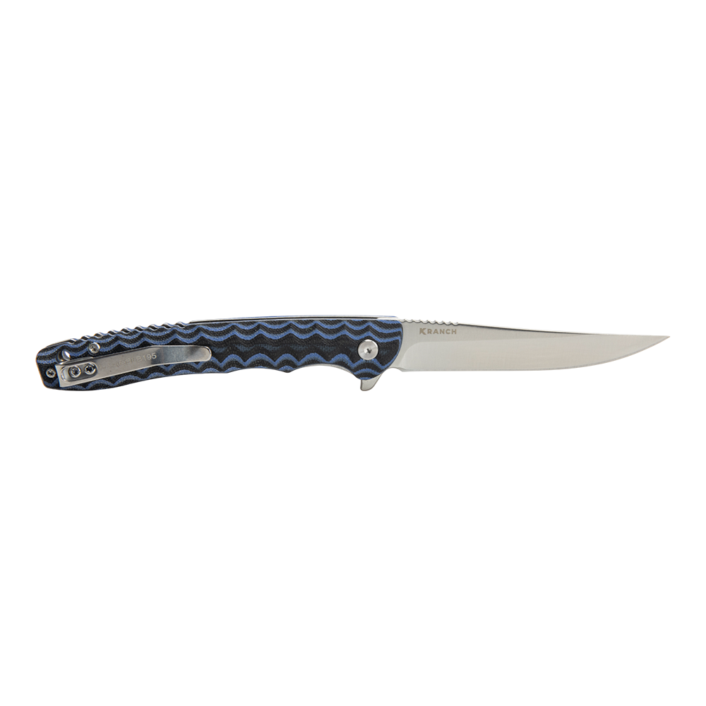 Нож складной Kranch BLB-195, клинок AUS8, рукоять G10 blue and black. Фото №4