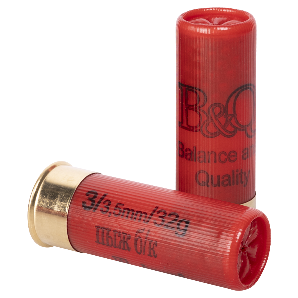 Патрон АЗОТ 12/70  охотничий дробовой B&Q 32г б/к №3 (пачка 25 шт) (в коробке 250шт). Фото №2