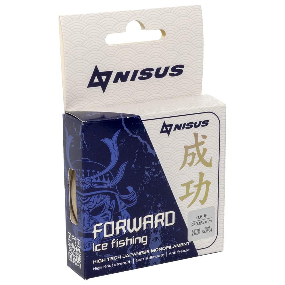 Леска Nisus FORWARD ICE FISHING 0,128mm/50m Nylon Transparent (N-FIF-0.128-50). Фото №1