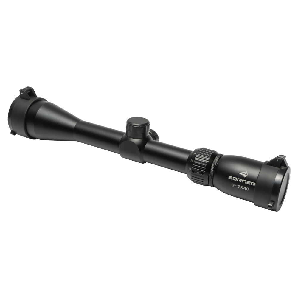 Прицел оптический BORNER 3-9x40 Mildot (крышки + кольца). Фото №5