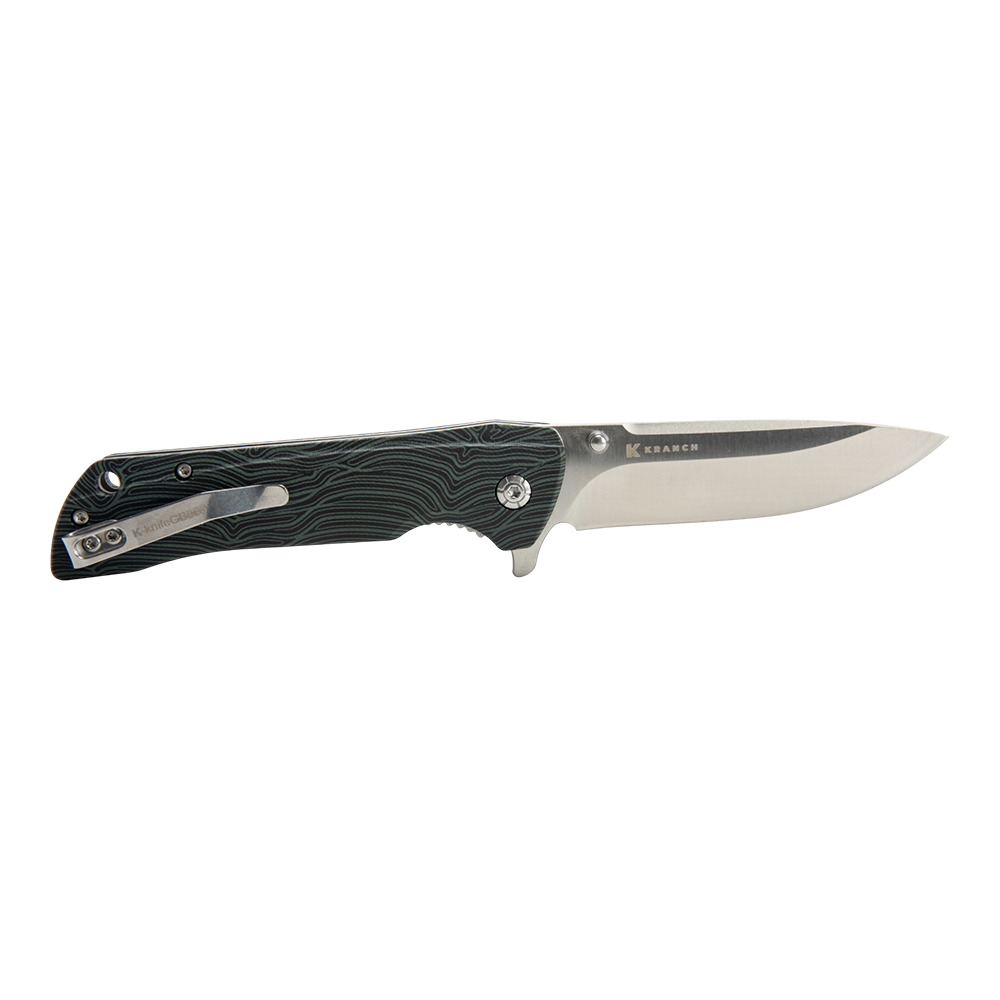 Нож складной Kranch GB-865, клинок AUS8, рукоять G10 green and black. Фото №4