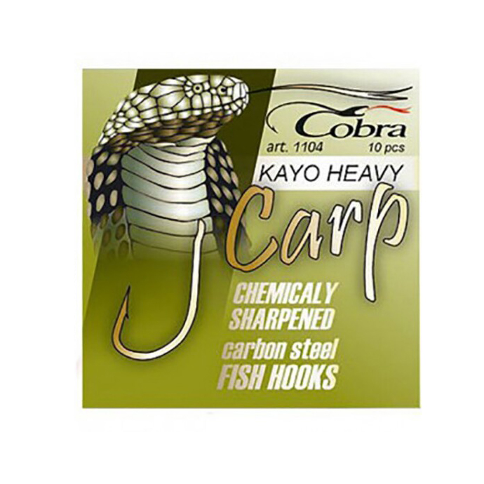 Крючок "Carp Kayo Heavy" NSB-004 1104 (10шт) (Cobra). Фото №1