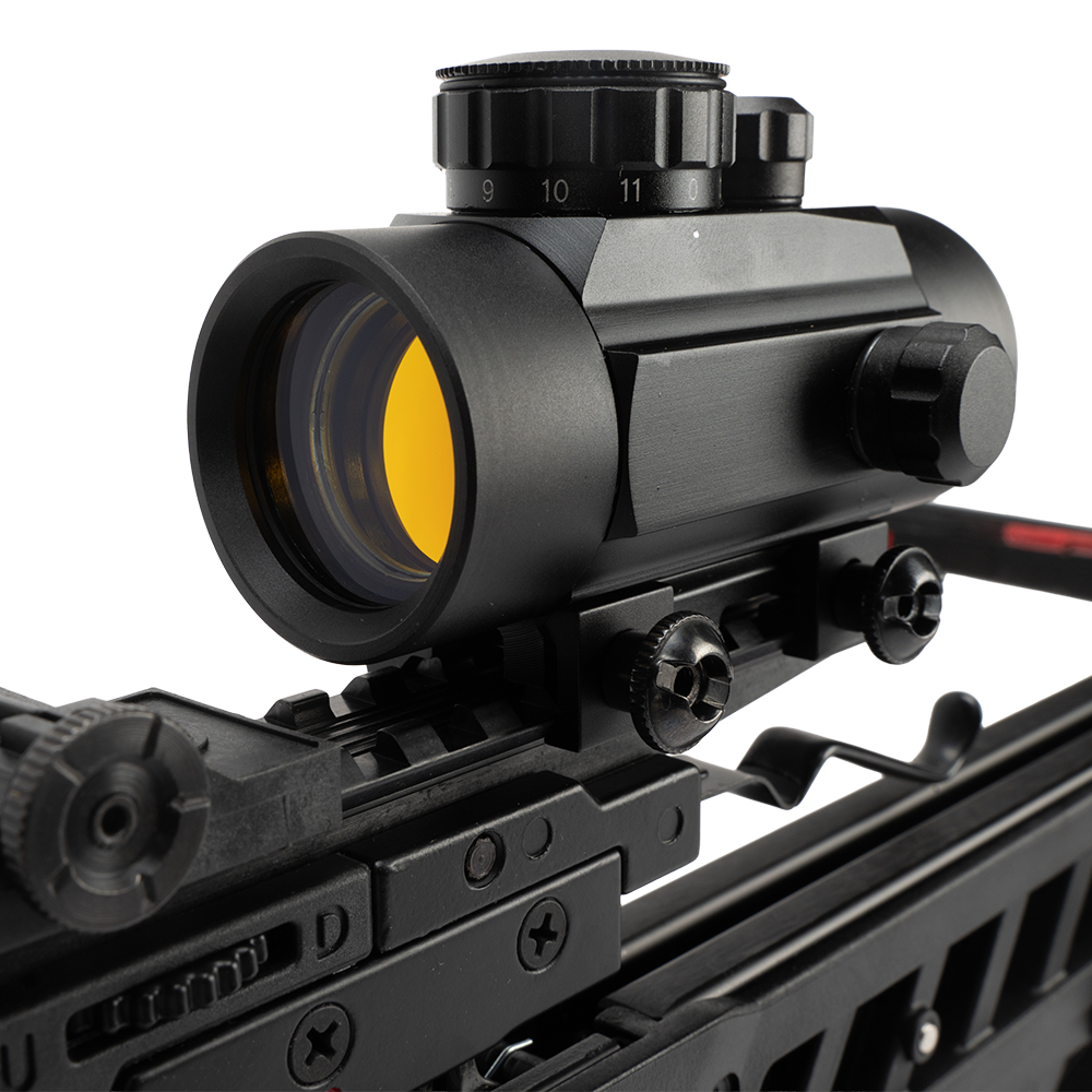 Арбалет рекурсивный Man Kung XB2, black, 4 стрелы, натяжитель, прицел, ремень, кивер. Фото №3