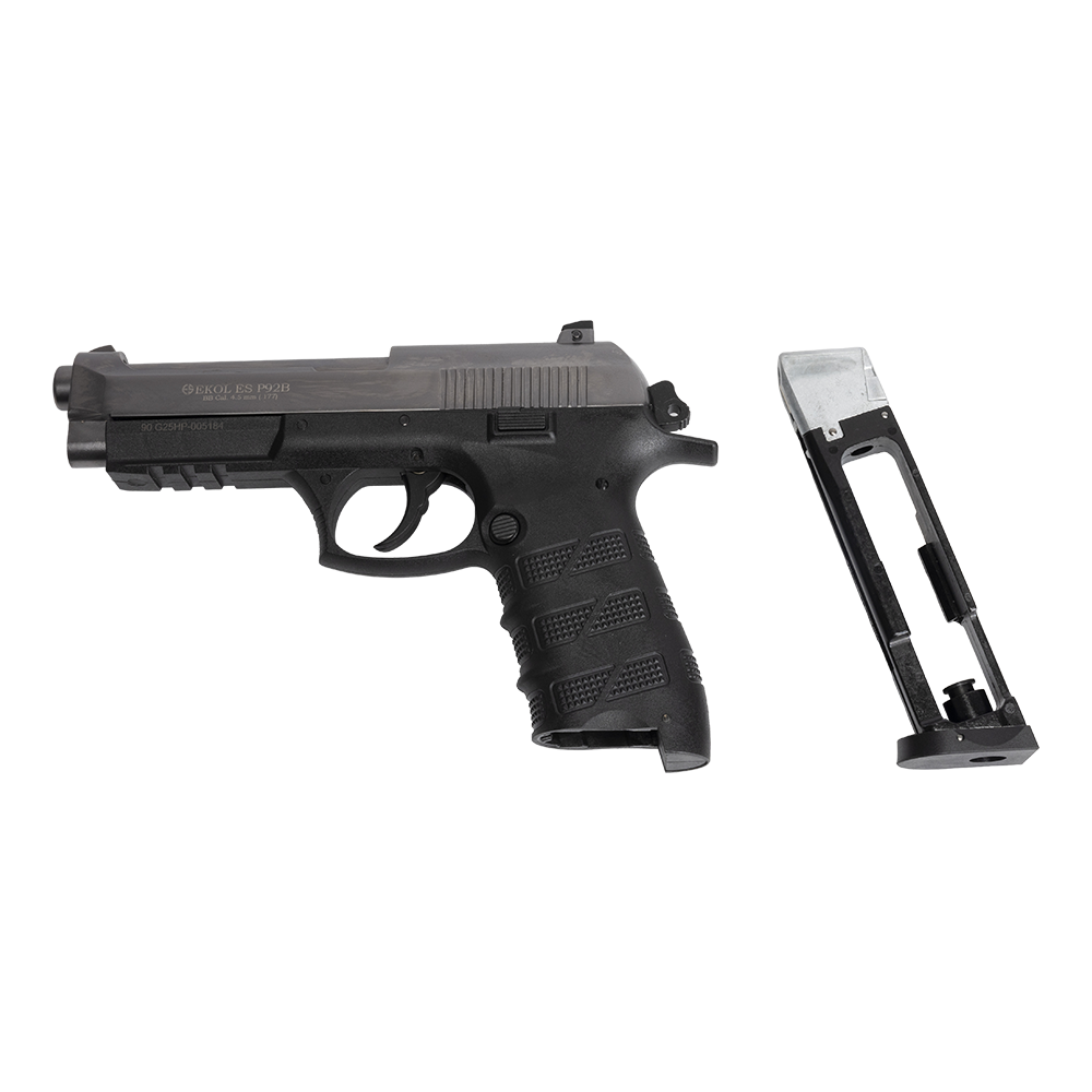 Пистолет пневматический EKOL ES P92 B FUME, (никель) (Blowback) калибр 4,5 мм, 3 Дж. Фото №5