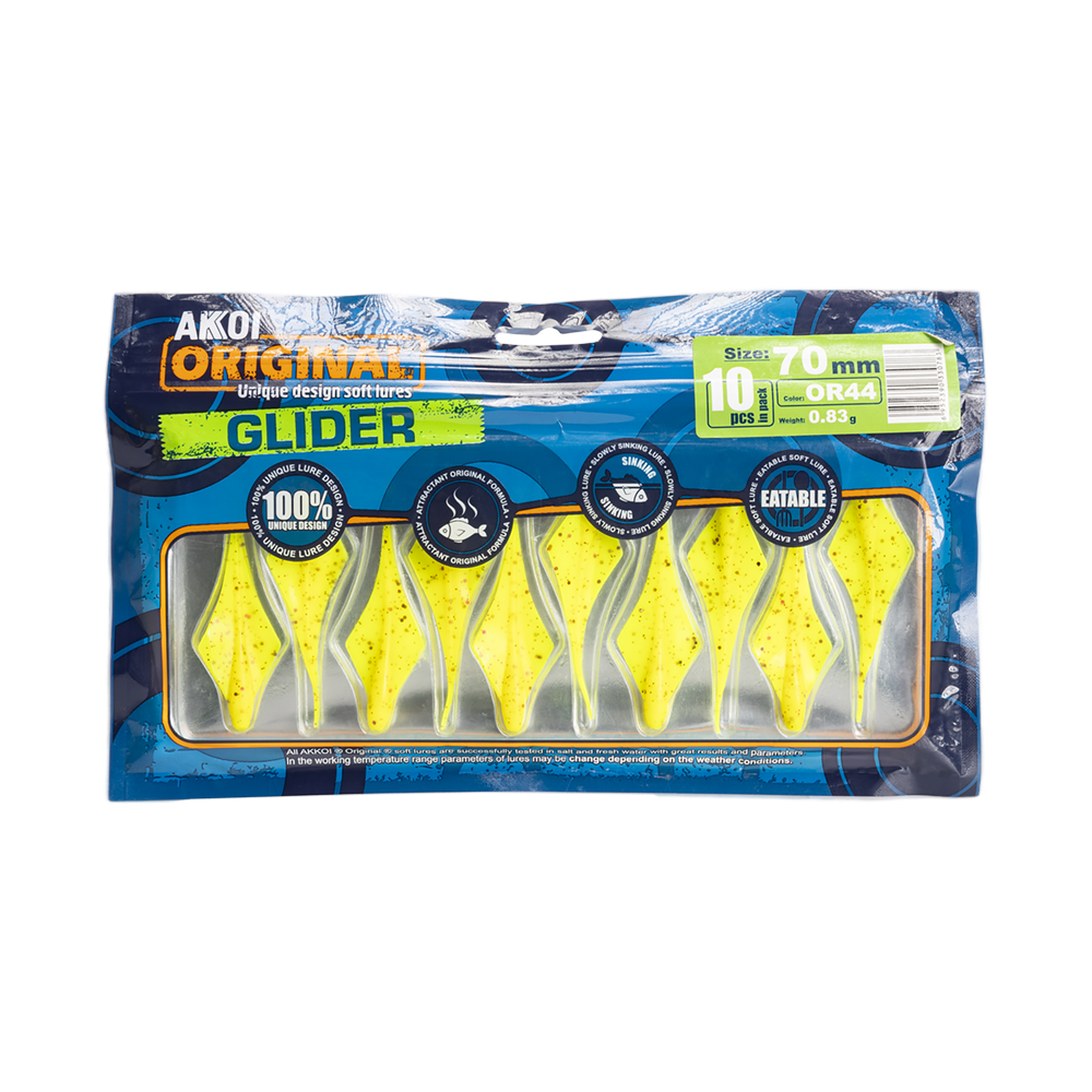 Силиконовая приманка AKKOI GLIDER 70mm цвет OR44 (уп. 10 шт). Фото №3