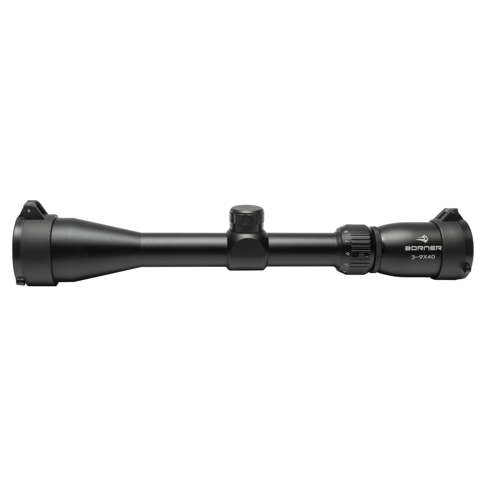 Прицел оптический BORNER 3-9x40 Mildot (крышки + кольца)
