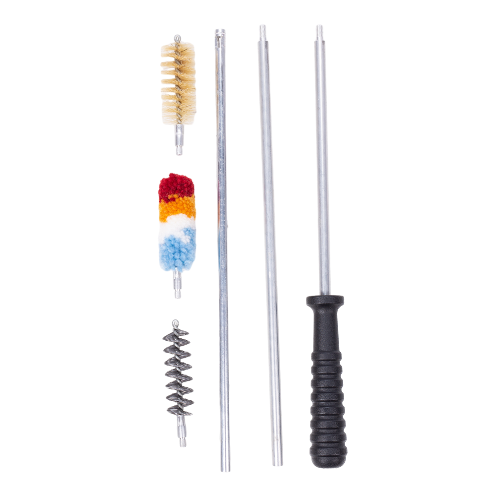 Набор для чистки оружия MegaLine в пласт.кор., откр.крышка, ал.шомп., 3 ерша, 20 калибр . Фото №3